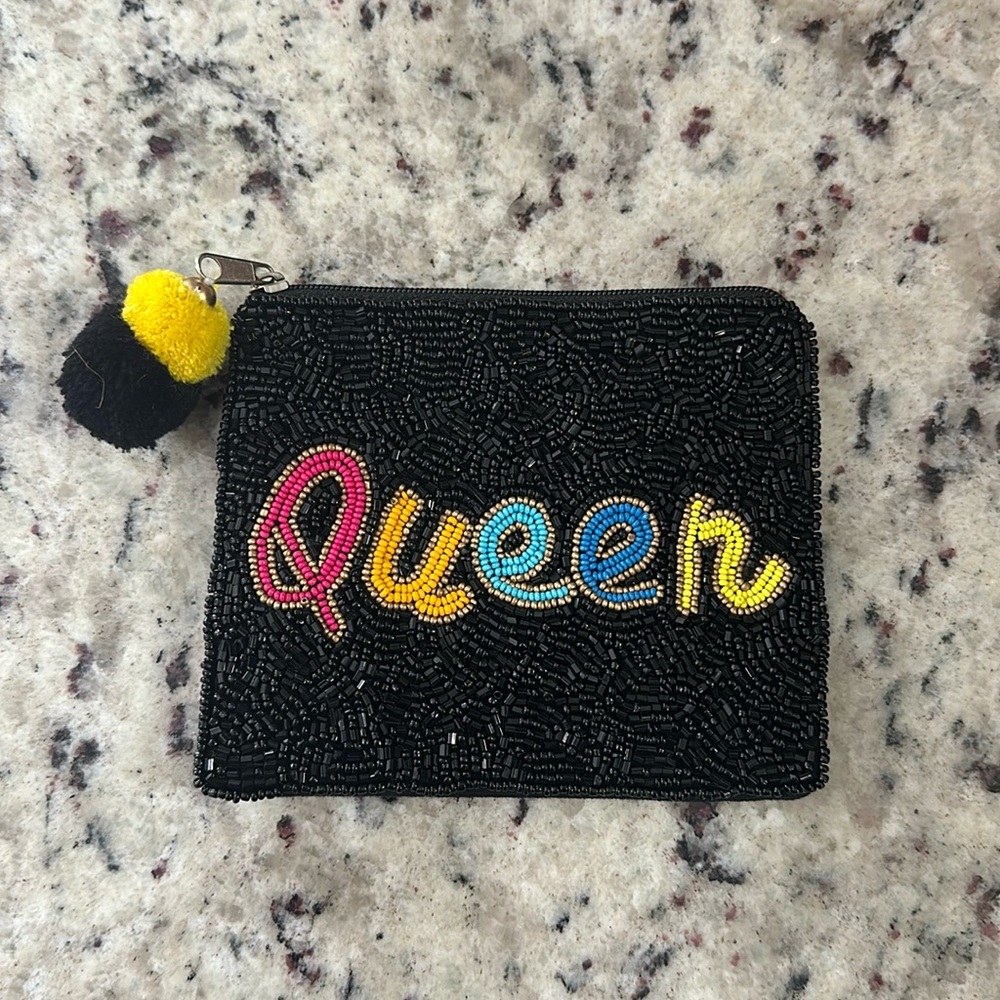Shirdee Beaded Queen Bee Coin Purse Pouch